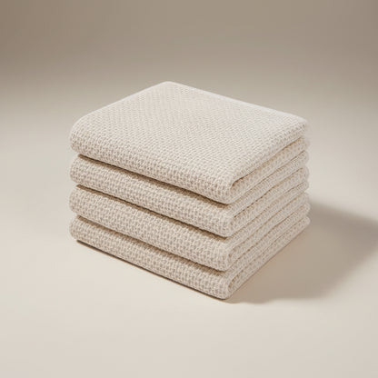 Conjunto de Panos de Algodão Macios Absorventes com Padrão de Colmeia