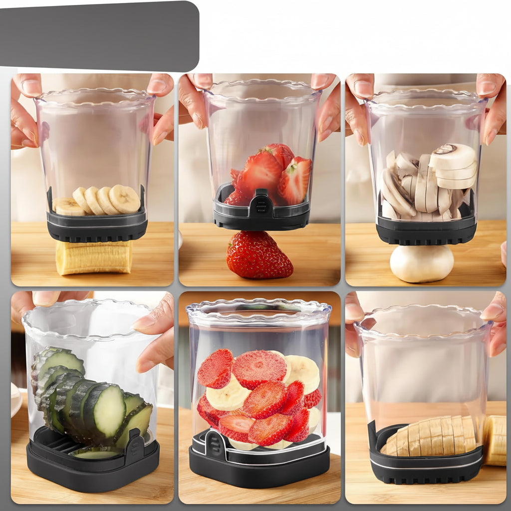 Cortador Frutas Acero Inoxidable 8 Cuchillas Rebanador Fresas