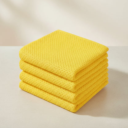 Conjunto de Panos de Algodão Macios Absorventes com Padrão de Colmeia