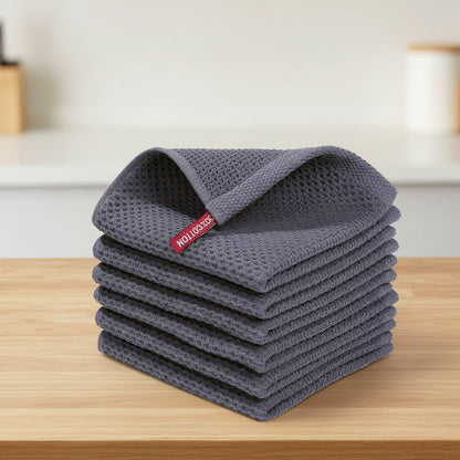 Conjunto de Panos de Algodão Macios Absorventes com Padrão de Colmeia