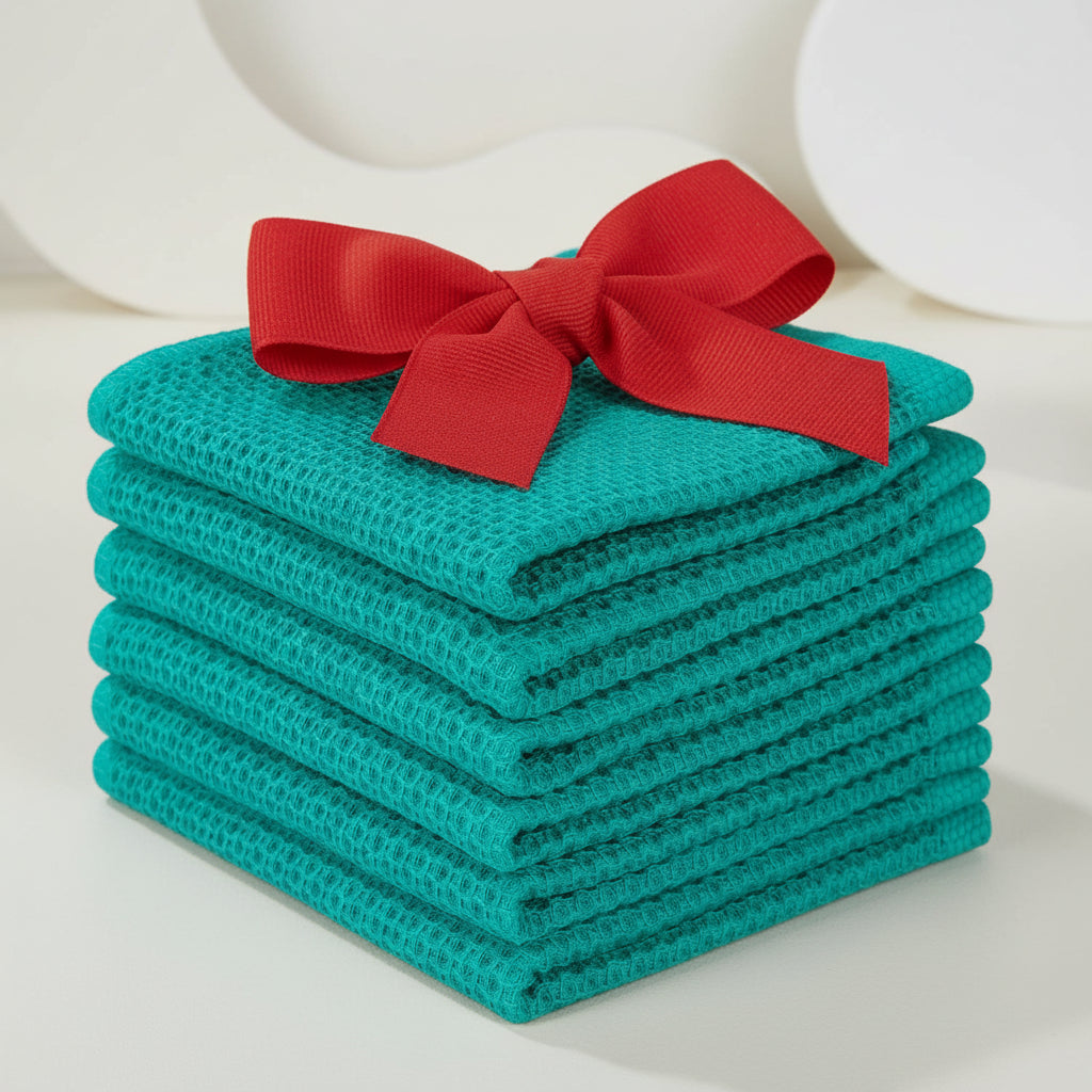 Conjunto de Panos de Algodão Macios Absorventes com Padrão de Colmeia