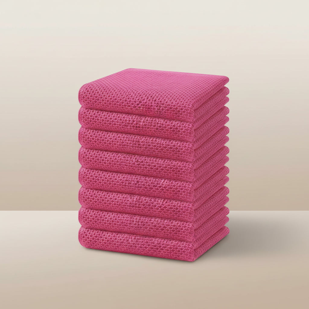 Conjunto de Panos de Algodão Macios Absorventes com Padrão de Colmeia