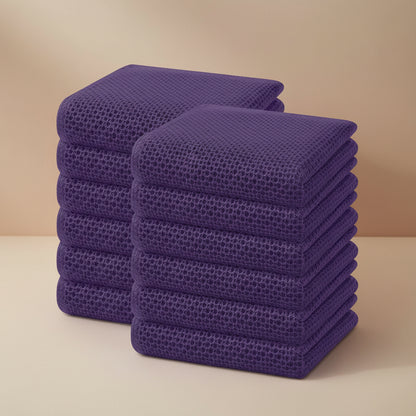 Conjunto de Panos de Algodão Macios Absorventes com Padrão de Colmeia