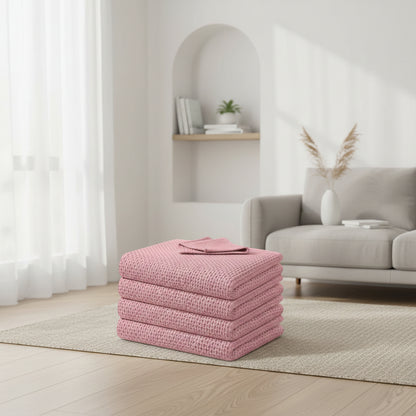 Conjunto de Panos de Algodão Macios Absorventes com Padrão de Colmeia
