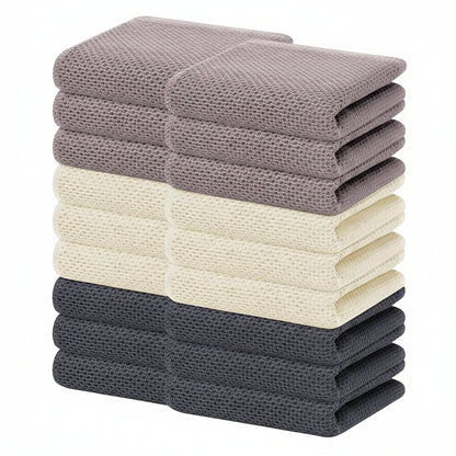 Conjunto de Panos de Algodão Macios Absorventes com Padrão de Colmeia