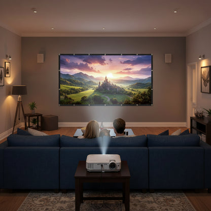 Pantalla de proyector portátil de 120 pulgadas para películas al aire libre con visualización HD
