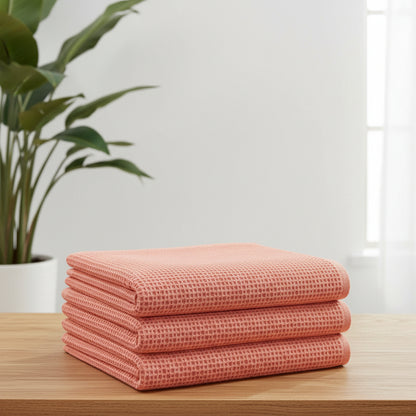 Conjunto de Panos de Algodão Macios Absorventes com Padrão de Colmeia