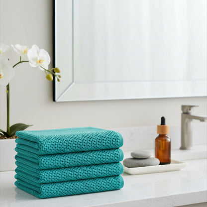Conjunto de Panos de Algodão Macios Absorventes com Padrão de Colmeia