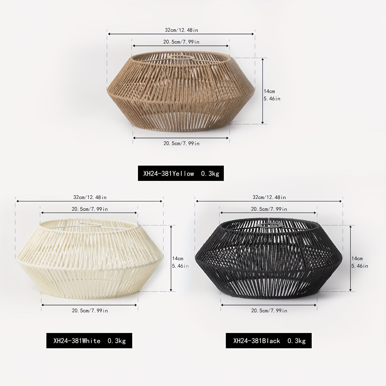 Abajur de Corda de Papel Tecido à Mão | Design Natural Moderno
