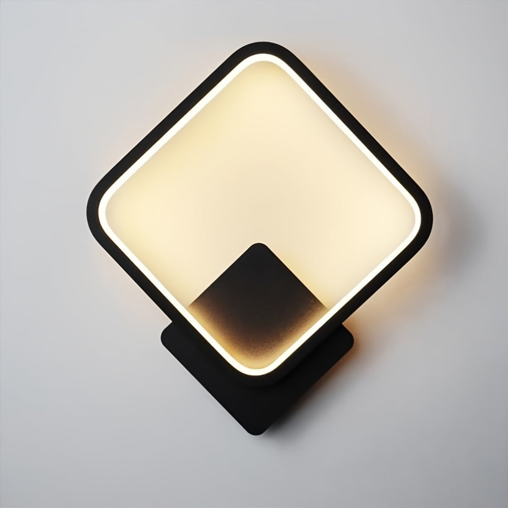 Candeeiro de Parede LED Quadrado Moderno | Luminária Geométrica Minimalista