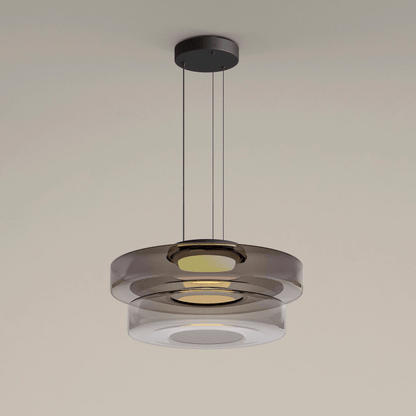 Bauhaus Glas-Pendelleuchte | Moderne geschichtete LED-Hängelampe