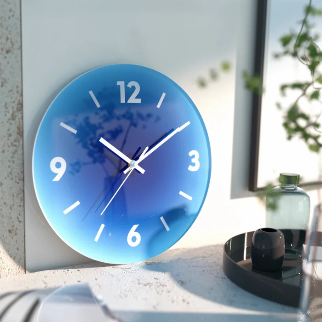Reloj de Pared de Cristal Sunset | Diseño Moderno en Degradado