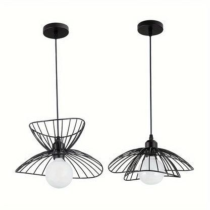 Lámpara Colgante Retro Negra | Diseño Industrial Ajustable