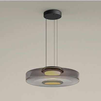 Bauhaus Glas-Pendelleuchte | Moderne geschichtete LED-Hängelampe