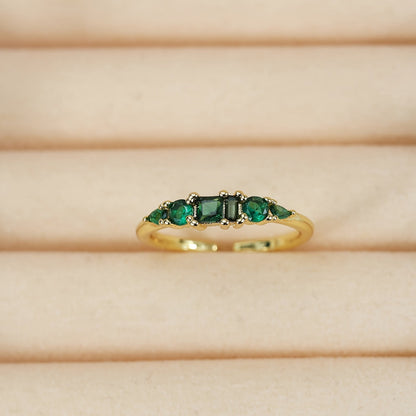 Mothers Day Gold Ring Set Stackable Rhinestone Boho Rings