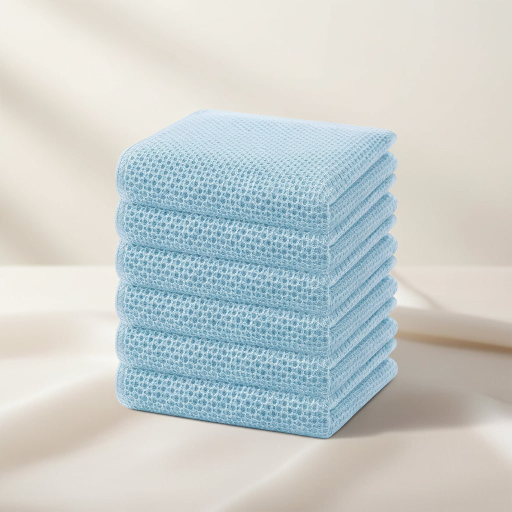 Conjunto de Panos de Algodão Macios Absorventes com Padrão de Colmeia