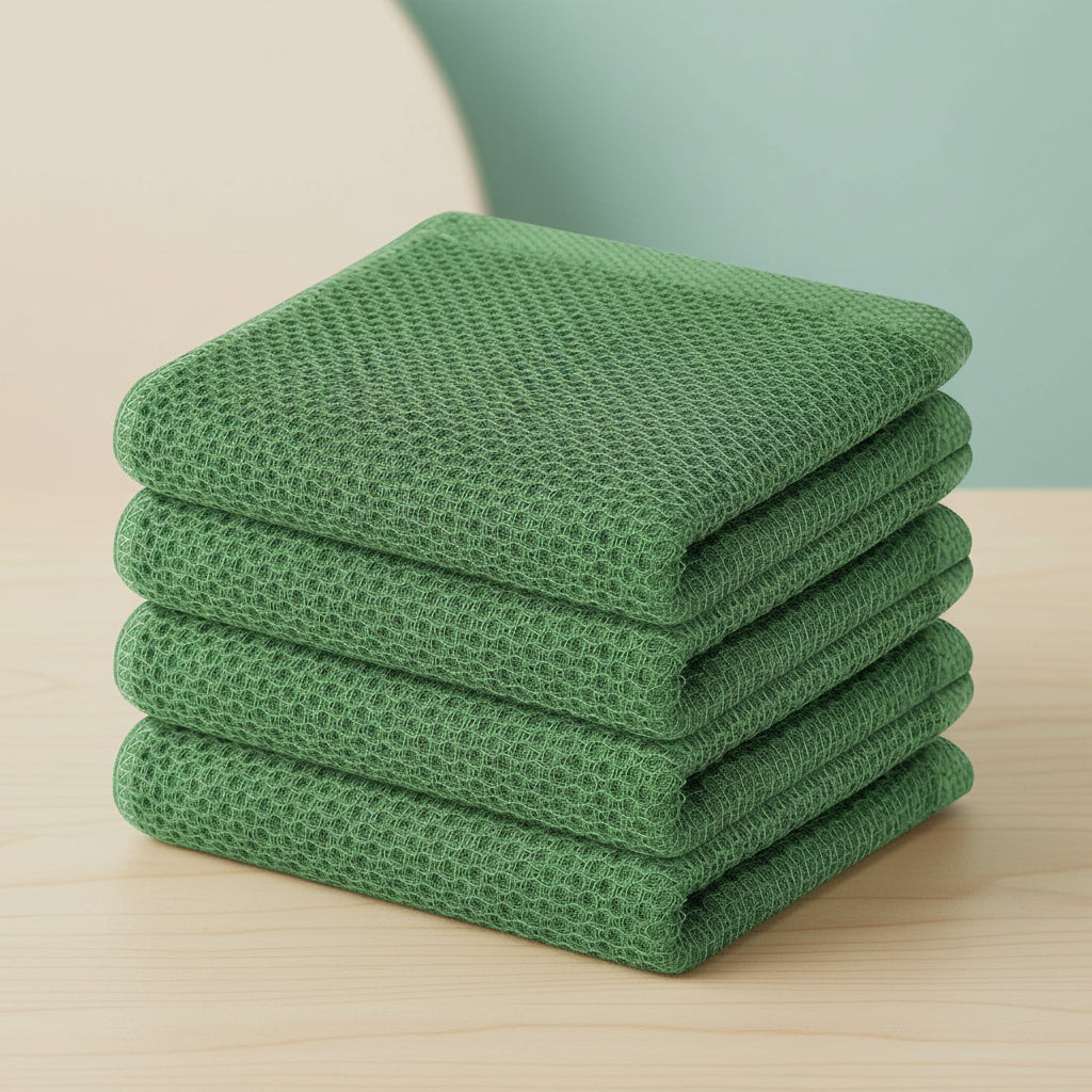 Conjunto de Panos de Algodão Macios Absorventes com Padrão de Colmeia