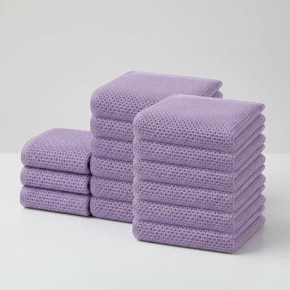 Conjunto de Panos de Algodão Macios Absorventes com Padrão de Colmeia