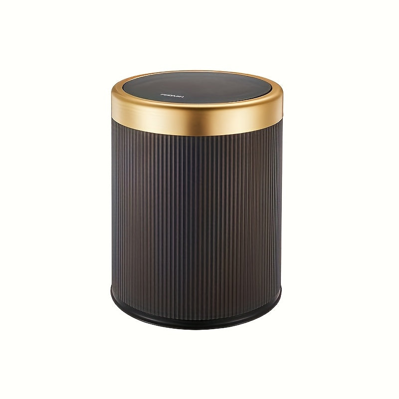 Lixeira Oval de Luxo | Contentor de Resíduos com Tampa de Pressão e Balde Duplo Interior