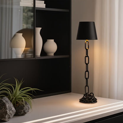 Moderne Tischlampe mit Kettengliedern | Wiederaufladbare LED-Leuchte mit Berührungsschalter