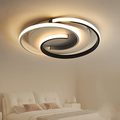 Moderne LED loftslampe | Swirl sort og hvid design