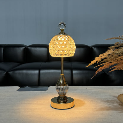 Crystal Touch Tischlampe | Wiederaufladbare LED-Nachttischlampe