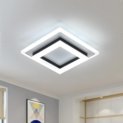 Lumină LED pătrată pentru tavan | Corp modern montat la nivelul plafonului