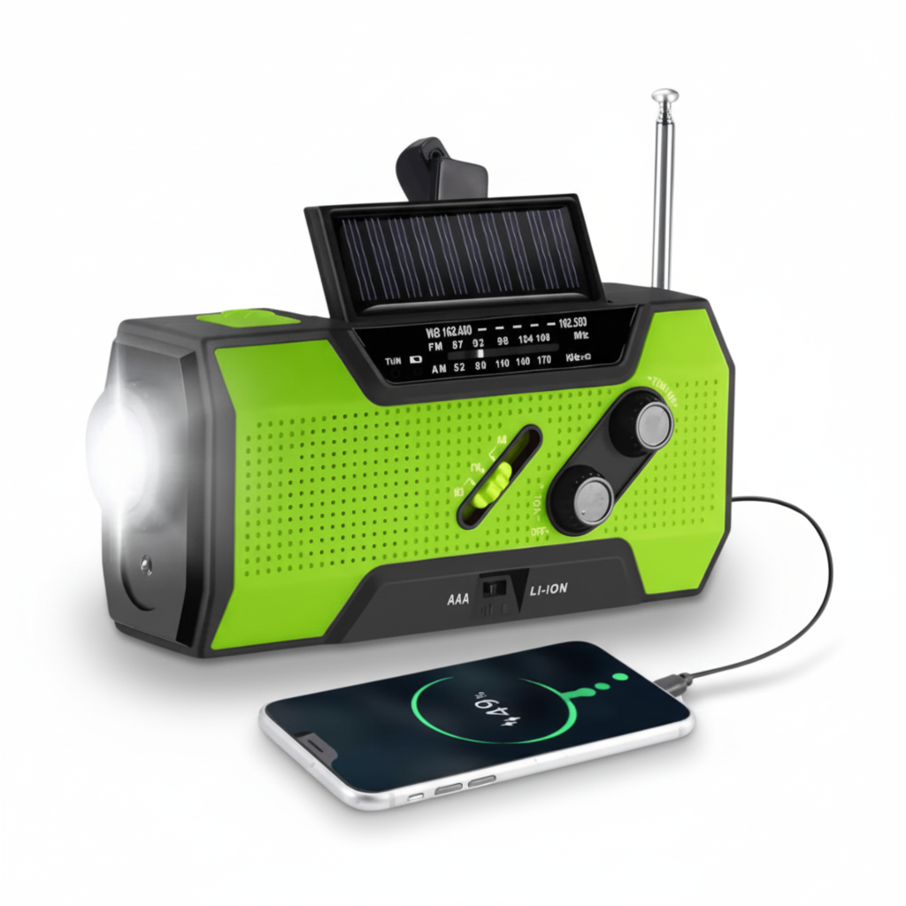 Radio di emergenza Radio meteorologica portatile caricatore solare a manovella manuale