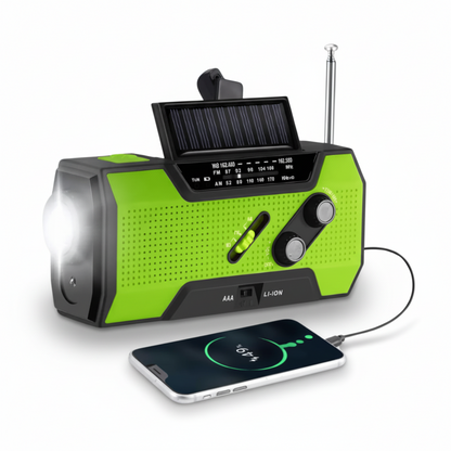 Radio di emergenza Radio meteorologica portatile caricatore solare a manovella manuale