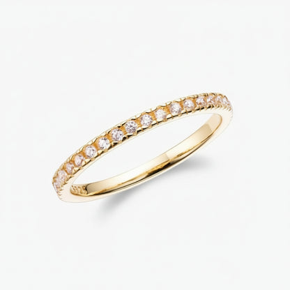 Stapeling Ring Geometrischer Silberring mit Zirkonia