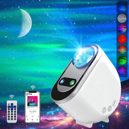 מנורת לילה מקרן אורות הצפון מנורת גלקסיה LED עם שלט רחוק