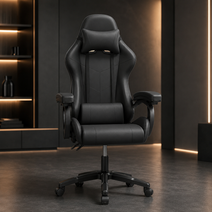 Justerbar ergonomisk gamingstol med høj ryg og mesh-ryglæn, der kan lænes tilbage