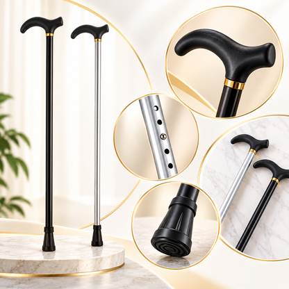 Adjustable Walking Cane Height Grip Foldable Stability