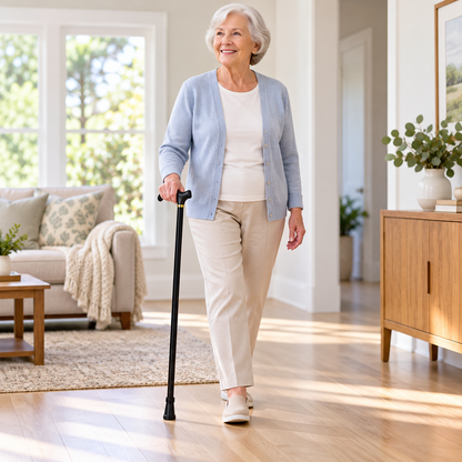 Adjustable Walking Cane Height Grip Foldable Stability
