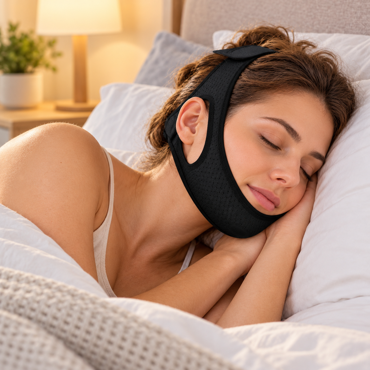Anti Snoring Chin Strap Sleep Apnea Adjustable Face Support