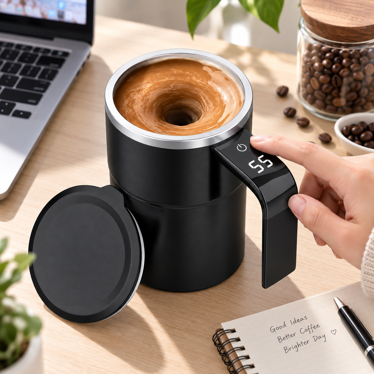 Tazza con miscelazione automatica, accessorio da cucina dal design intelligente