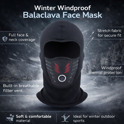 Mascarilla facial térmica de invierno a prueba de viento con cobertura total para clima frío