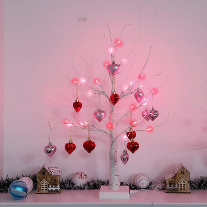 Lámpara de mesa LED Corazón de árbol de abedul Luz Decoración para el hogar de San Valentín