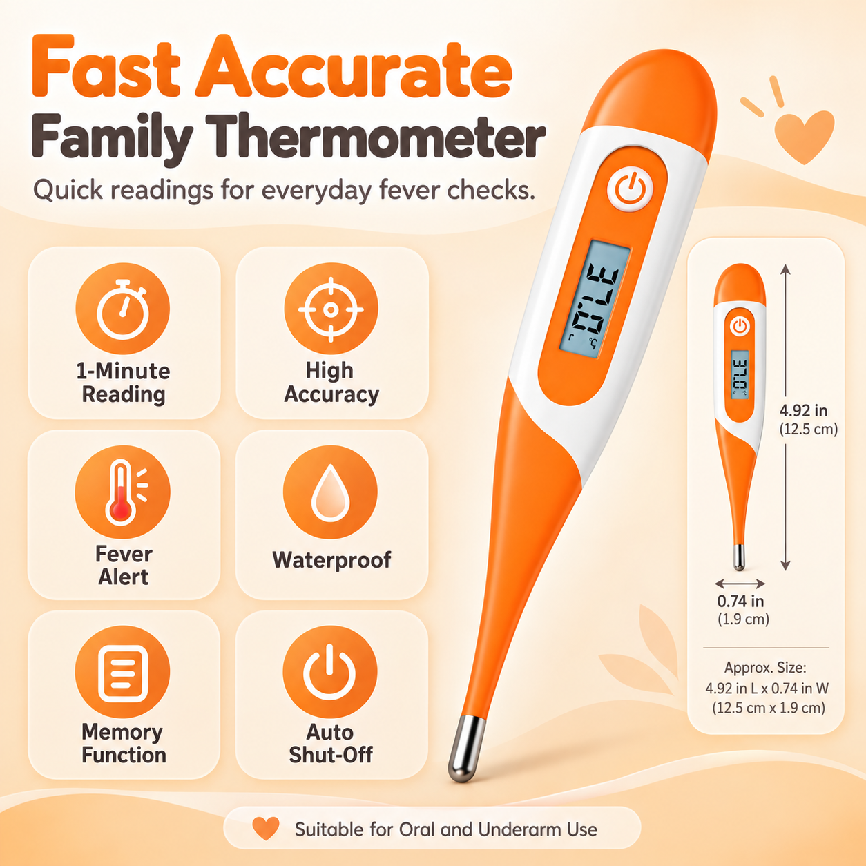 Basal Body Thermometer Digital Kids Accurate Fever Alert