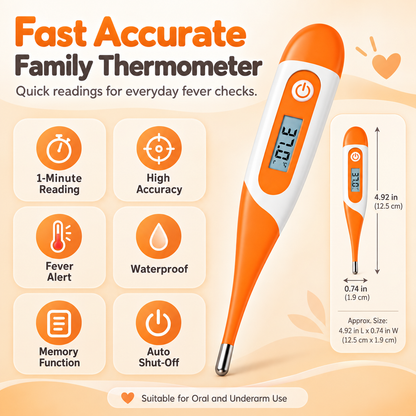 Basal Body Thermometer Digital Kids Accurate Fever Alert