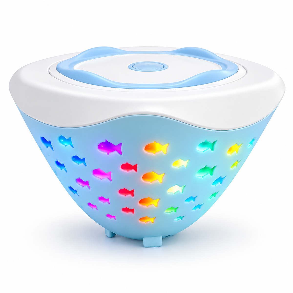 Farverig roterende natlampe med projektor til badekar og pool