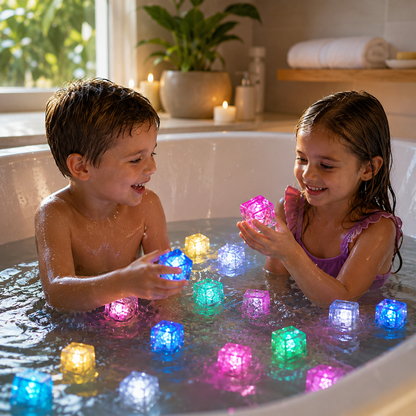 Badespielzeug Bunte Lichtwürfel Wasserdicht Leuchtend