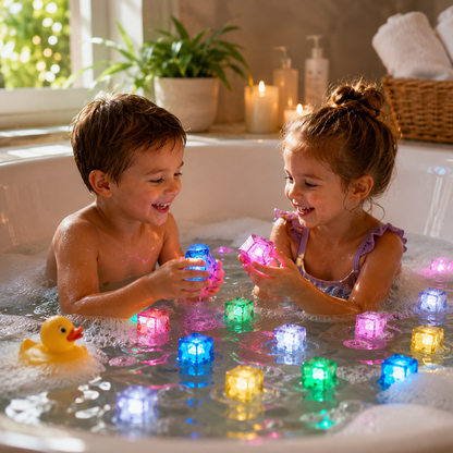 Badespielzeug Bunte Lichtwürfel Wasserdicht Leuchtend