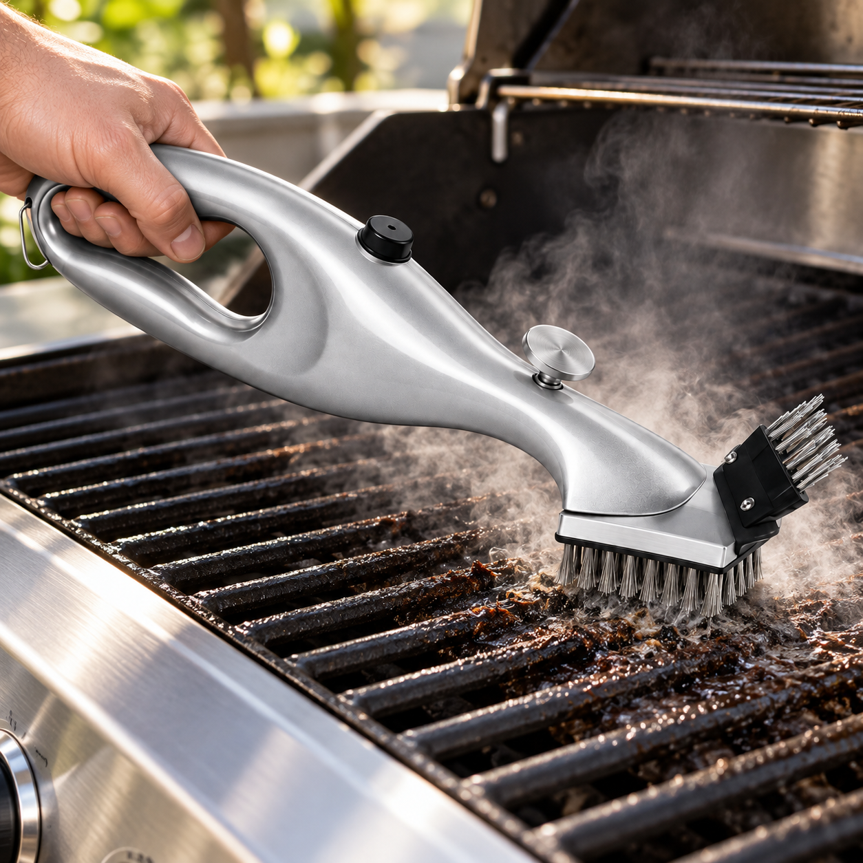 Bbq Cleaning Brush Steam Cleaning Tool Easy Grip Design