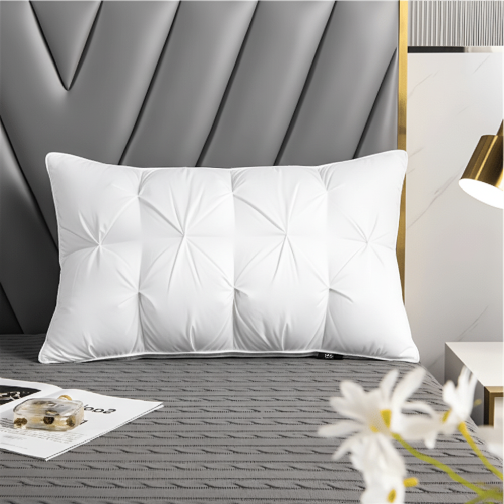 Almohada para cama con relleno alternativo de plumón para soporte del cuello al dormir