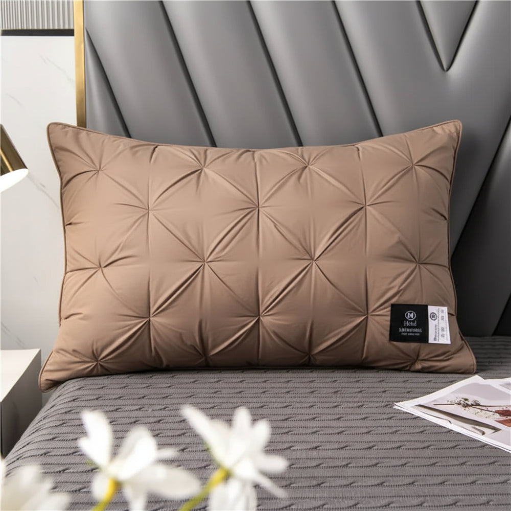 Almohada para cama con relleno alternativo de plumón para soporte del cuello al dormir