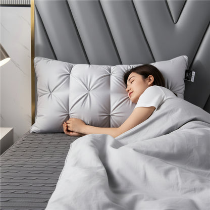 Almohada para cama con relleno alternativo de plumón para soporte del cuello al dormir