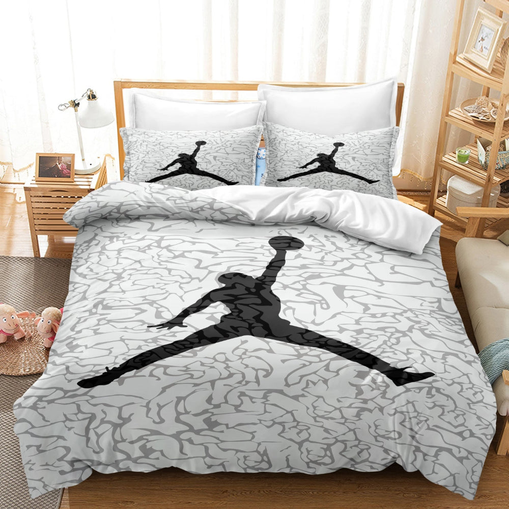 Juego de ropa de cama con funda nórdica estampada de baloncesto estilo dormitorio
