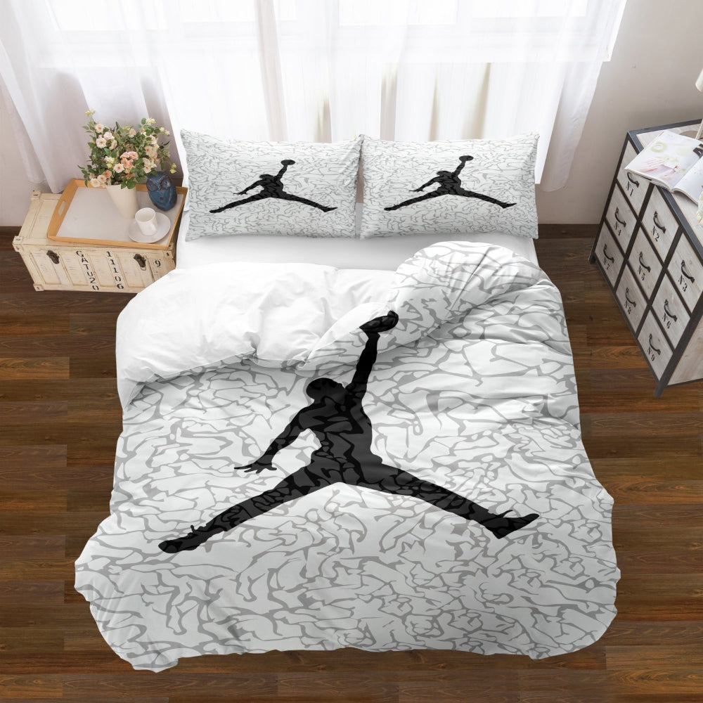 Juego de ropa de cama con funda nórdica estampada de baloncesto estilo dormitorio