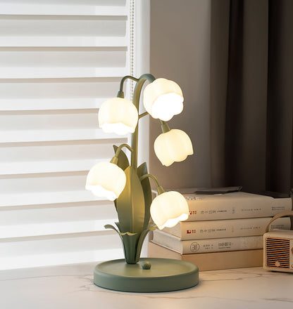 Candeeiro de Mesa Bell Orchid | Luz Interior Floral Elegante